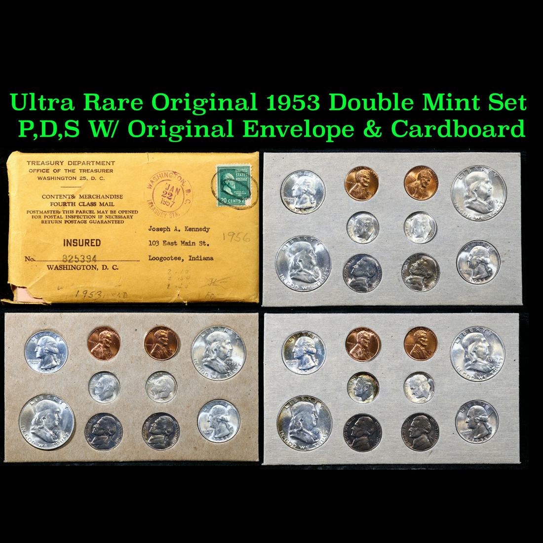 ***Auction Highlight*** Ultra Rare Original 1953 Double Mint Set P,D,S W/ Original Envelope & (1 of 5)