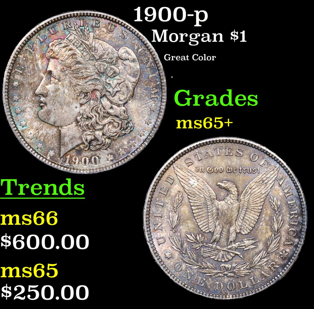 1900-p Morgan Dollar $1 Grades GEM+ Unc (1 of 3)