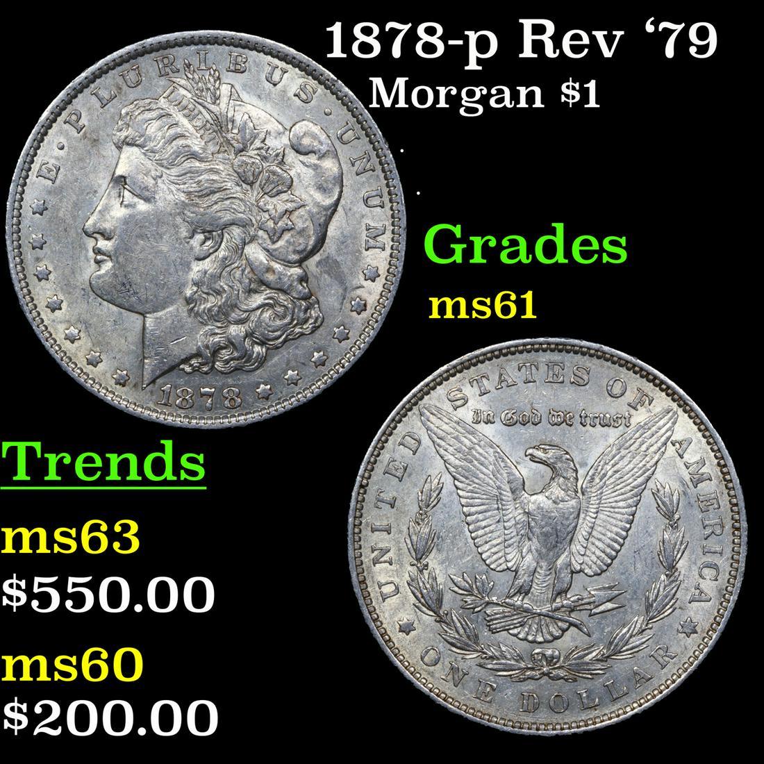 1878-p Rev '79 Morgan Dollar $1 Grades BU+ (1 of 3)