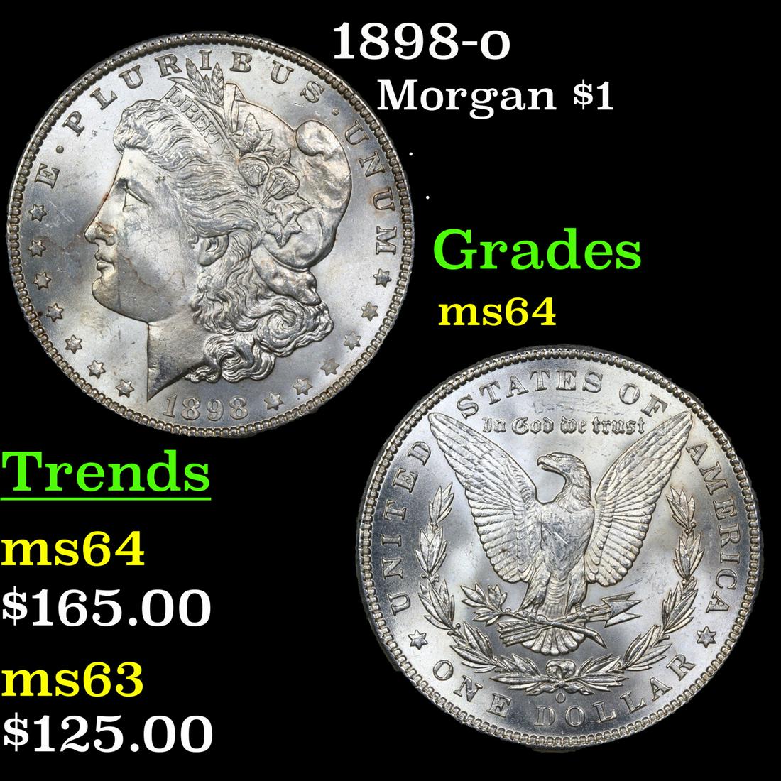 1898-o Morgan Dollar $1 Grades Choice Unc (1 of 3)