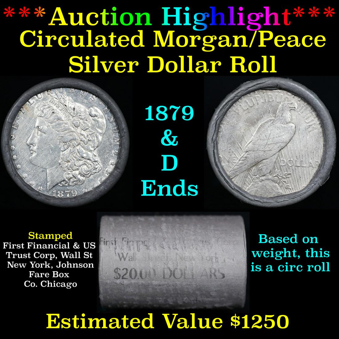 ***Auction Highlight***  First Financial Shotgun 1879 & 'D' Ends Mixed Morgan/Peace Silver dollar (1 of 4)