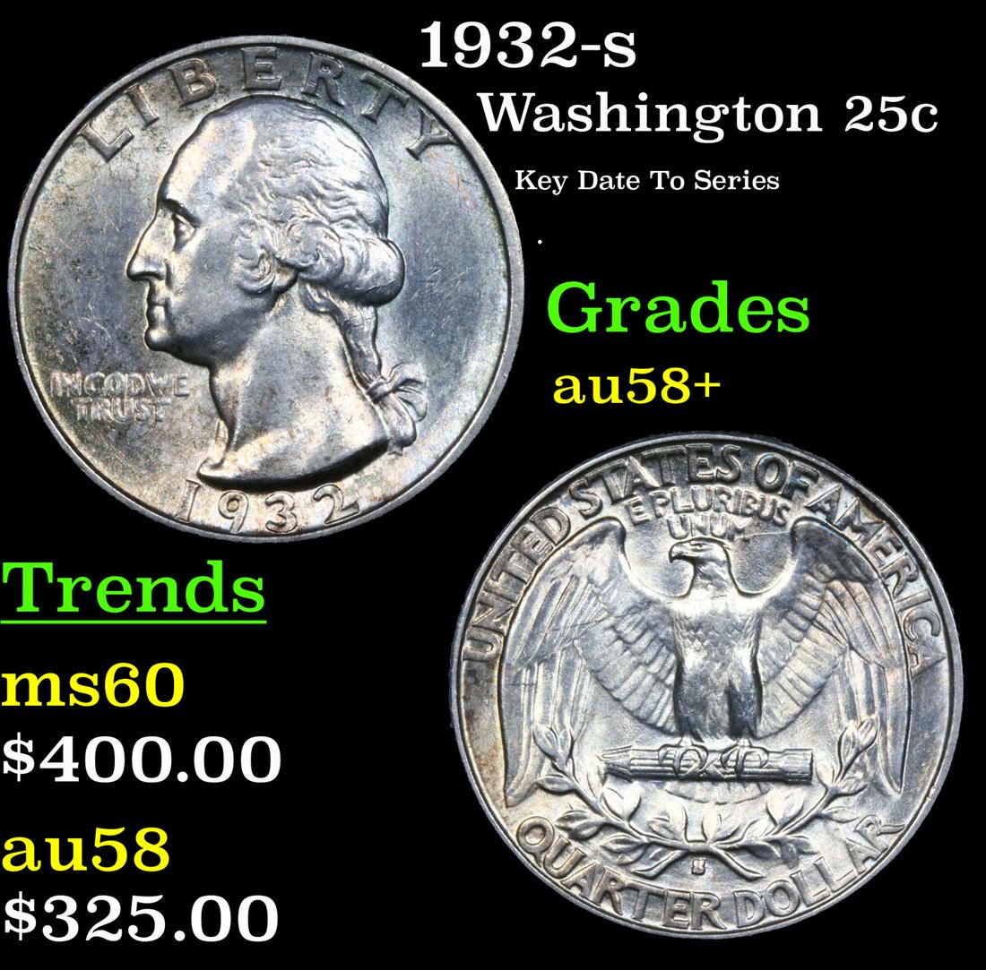 1932-s Washington Quarter 25c Graded au58+ By SEGS (1 of 5)