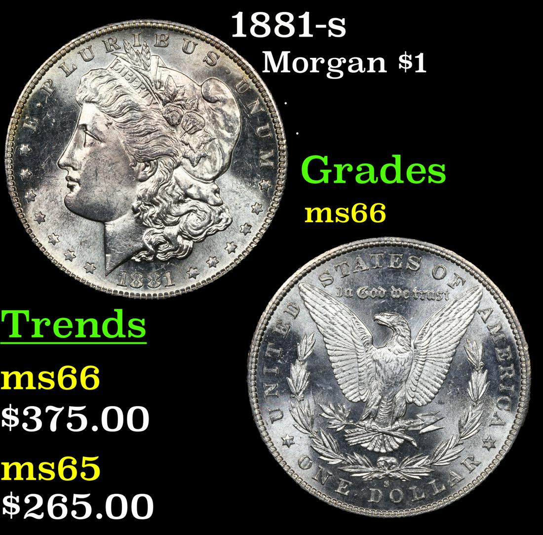 1881-s Morgan Dollar $1 Grades GEM+ Unc (1 of 3)