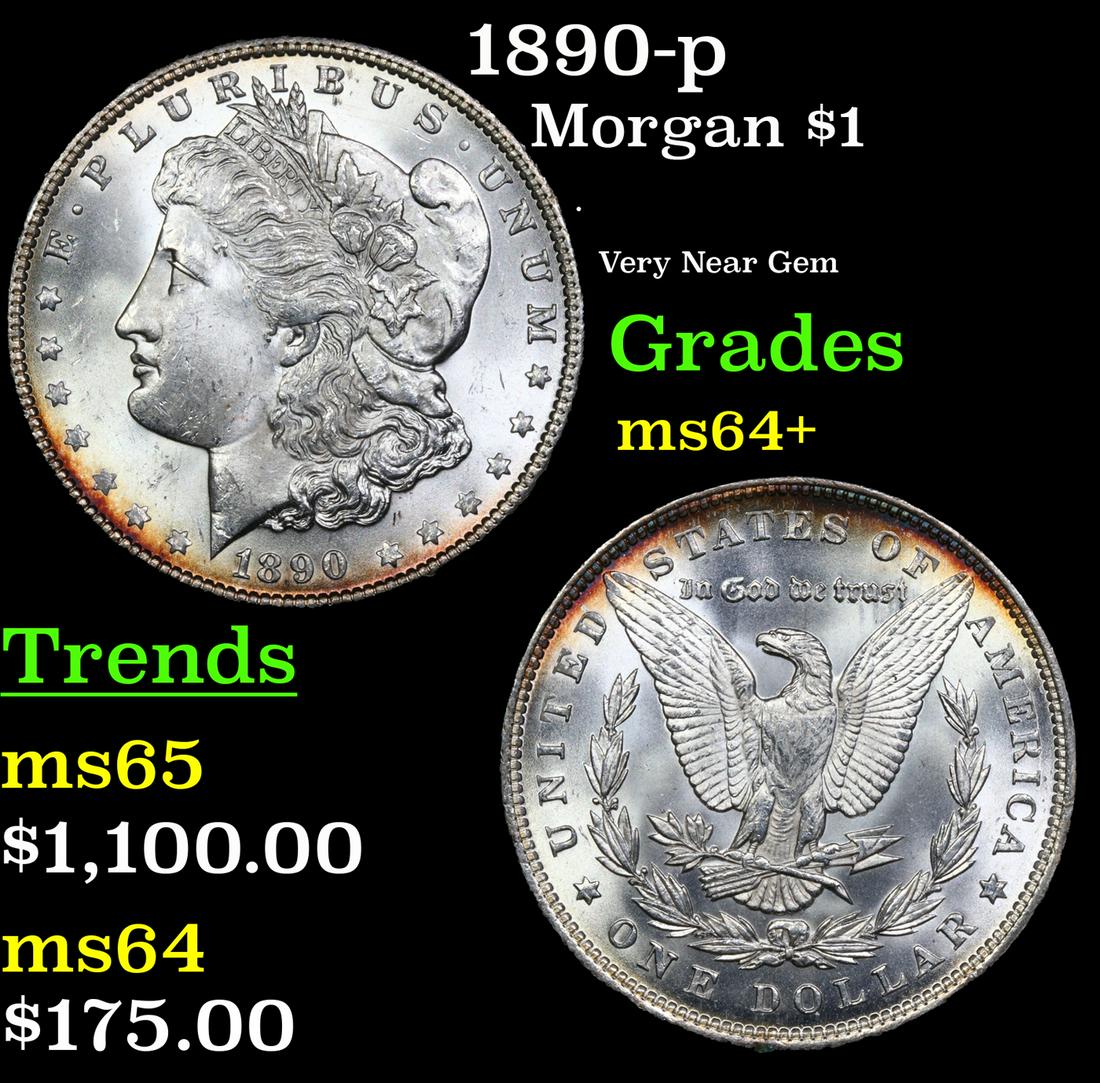 1890-p Morgan Dollar $1 Grades Choice+ Unc (1 of 3)