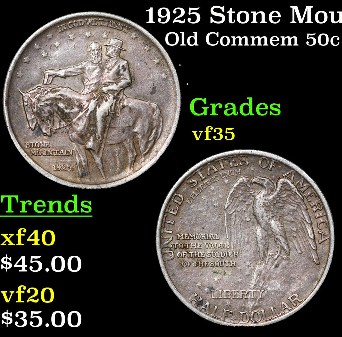 1925 Stone Mountain Old Commem Half Dollar 50c Grades vf++ (1 of 3)