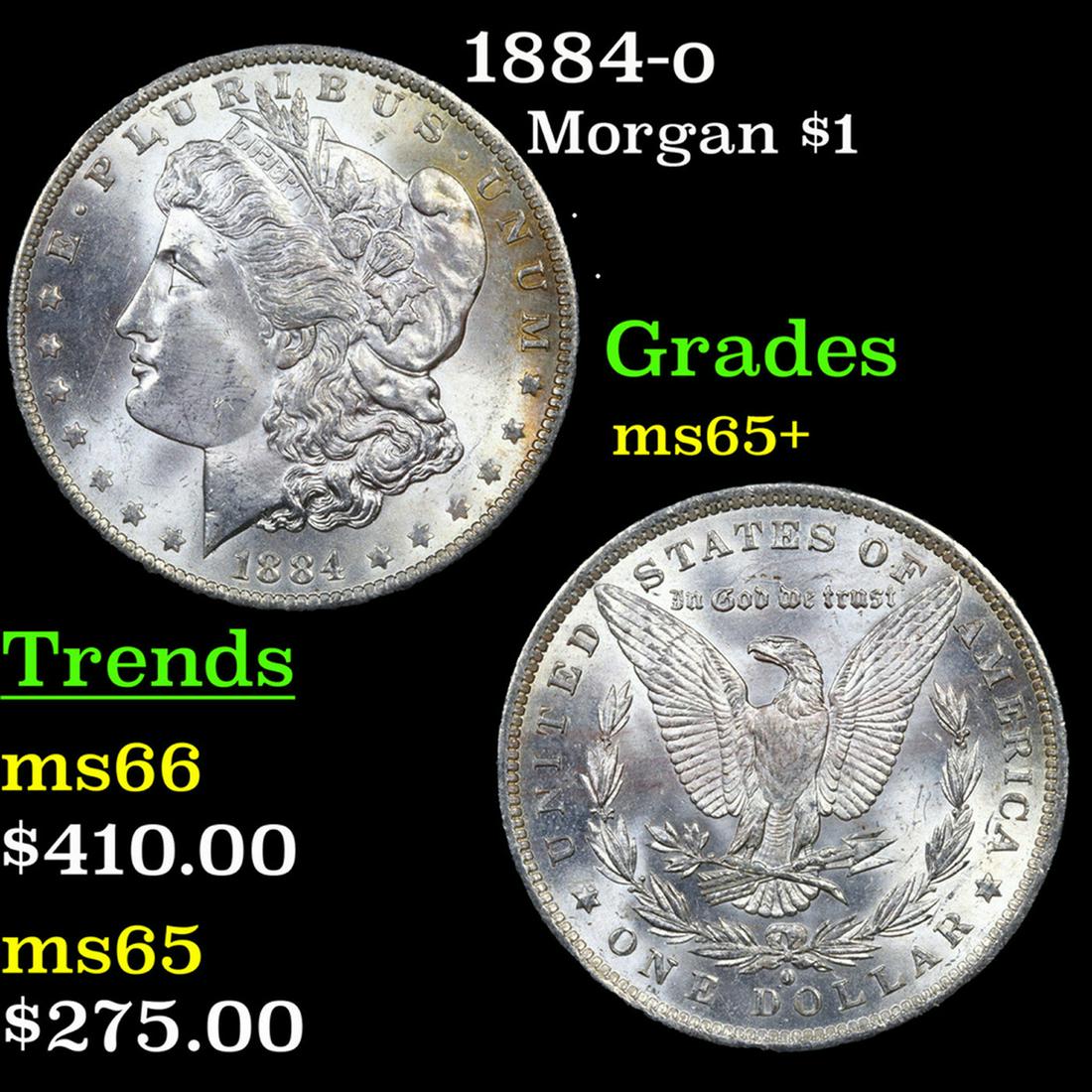 1884-o Morgan Dollar $1 Grades GEM+ Unc (1 of 3)