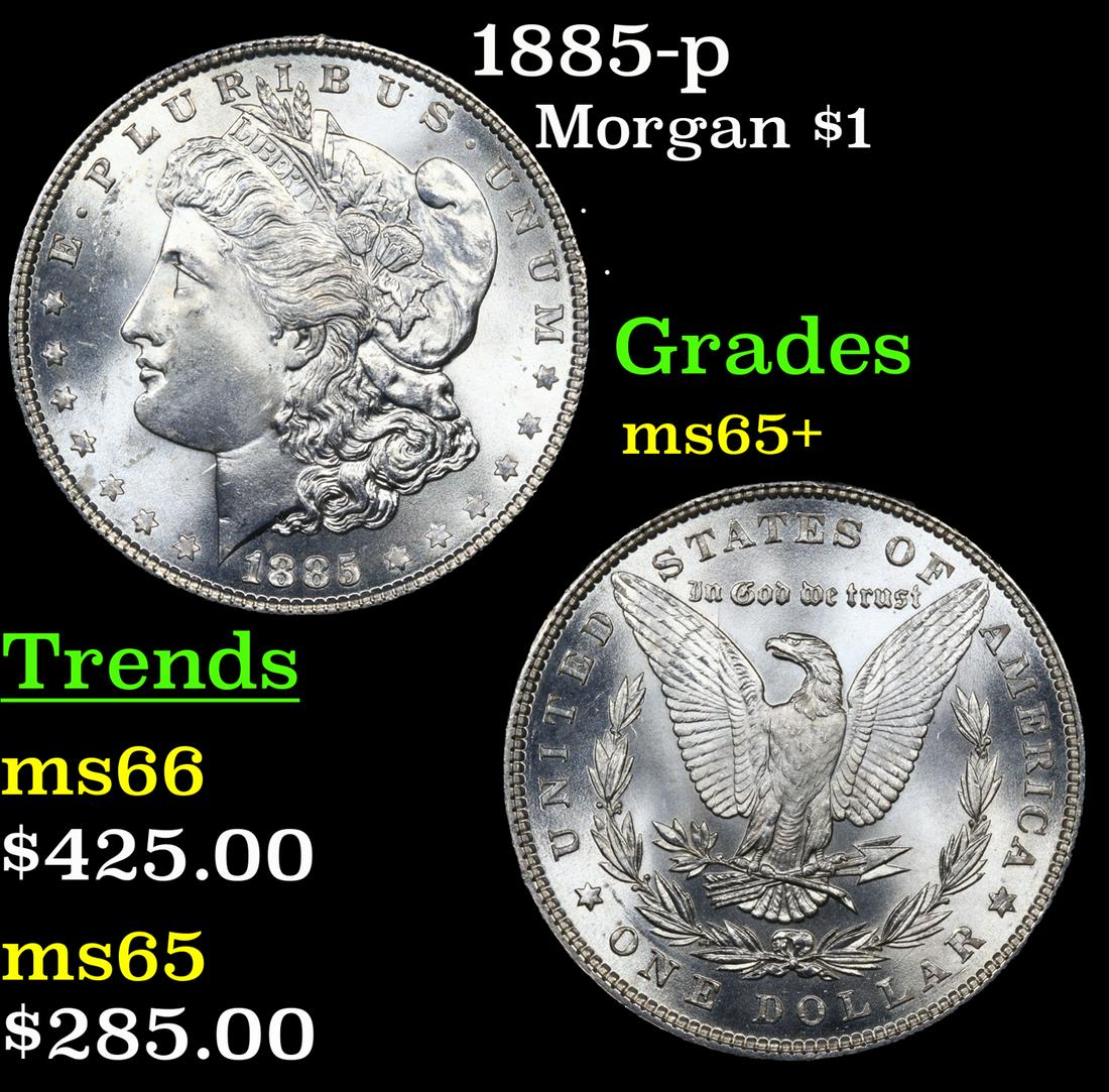 1885-p Morgan Dollar $1 Grades GEM+ Unc (1 of 3)