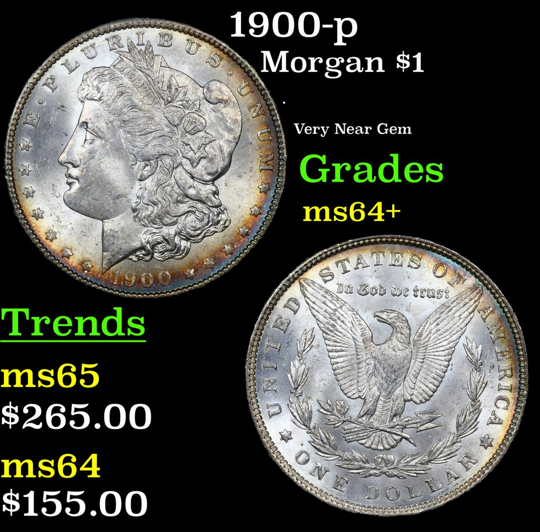 1900-p Morgan Dollar $1 Grades Choice+ Unc (1 of 3)