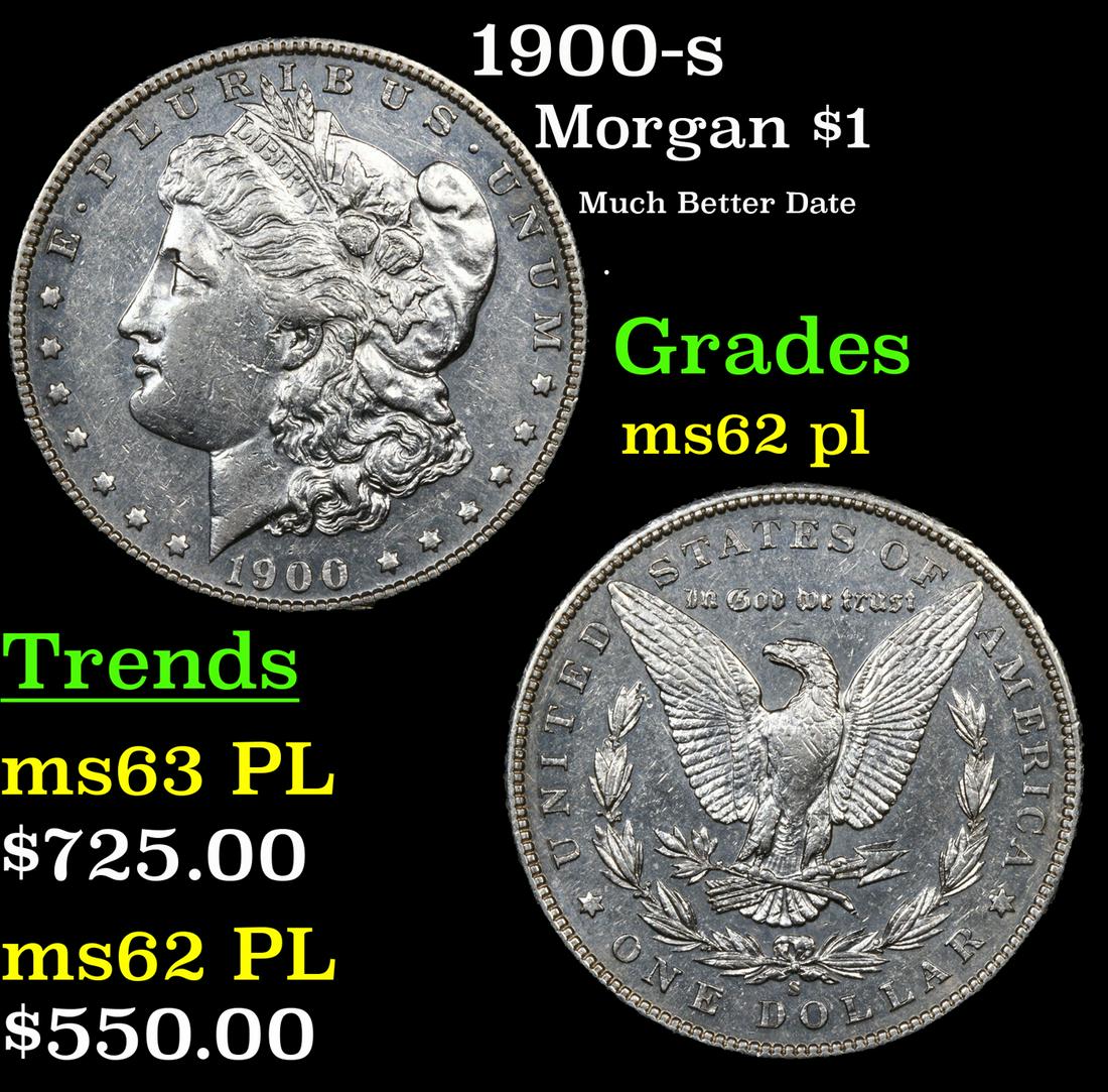 1900-s Morgan Dollar $1 Grades Select Unc PL (1 of 7)