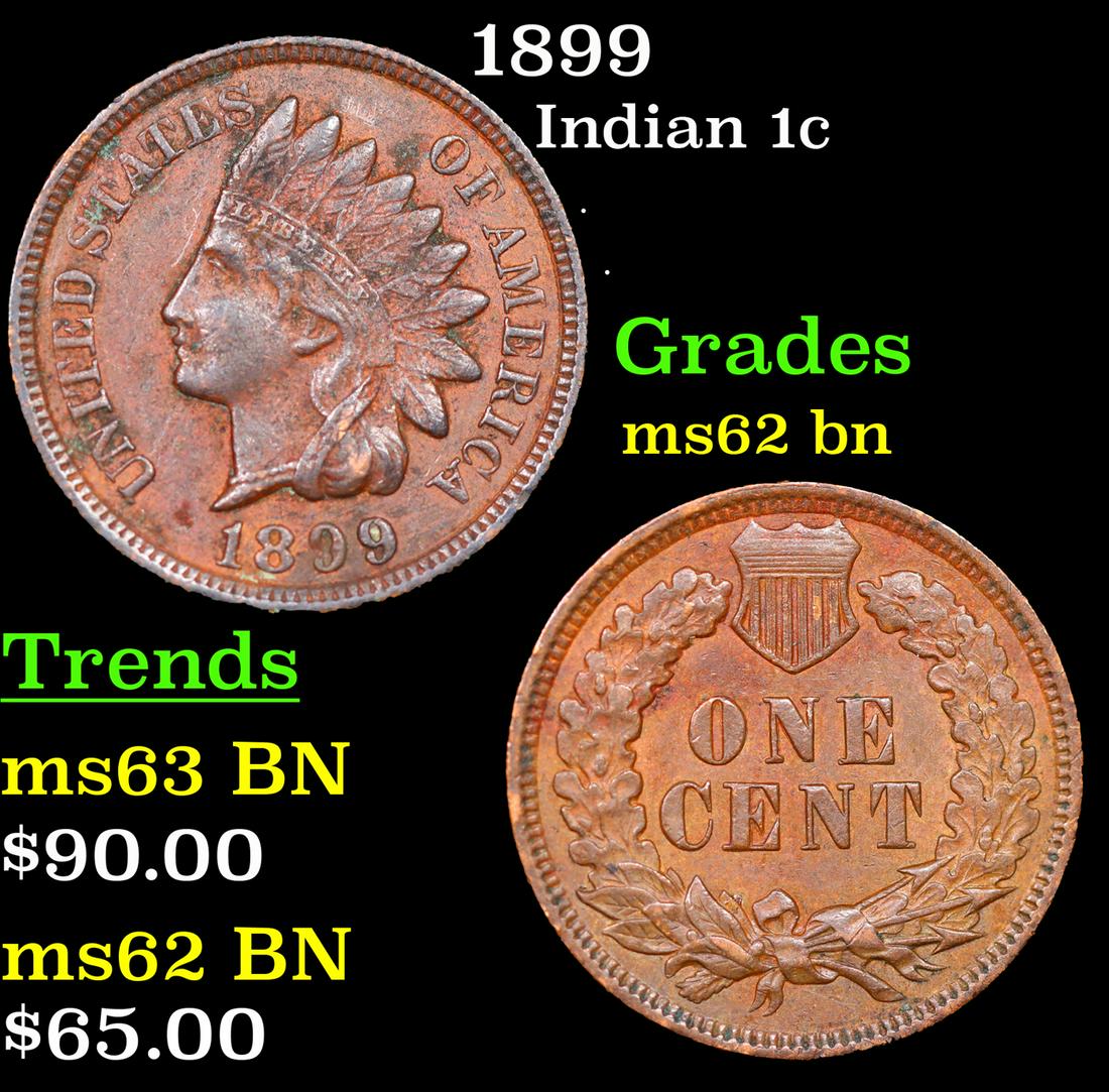 1899 Indian Cent 1c Grades Select Unc BN (1 of 3)