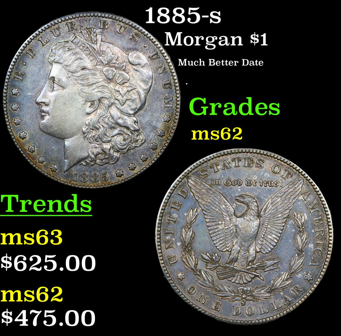 1885-s Morgan Dollar $1 Grades Select Unc (1 of 3)