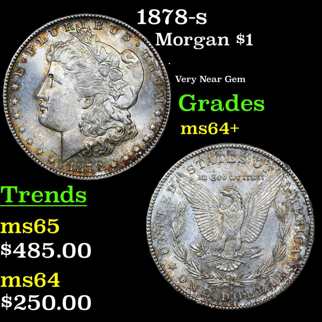 1878-s Morgan Dollar $1 Grades Choice+ Unc (1 of 3)