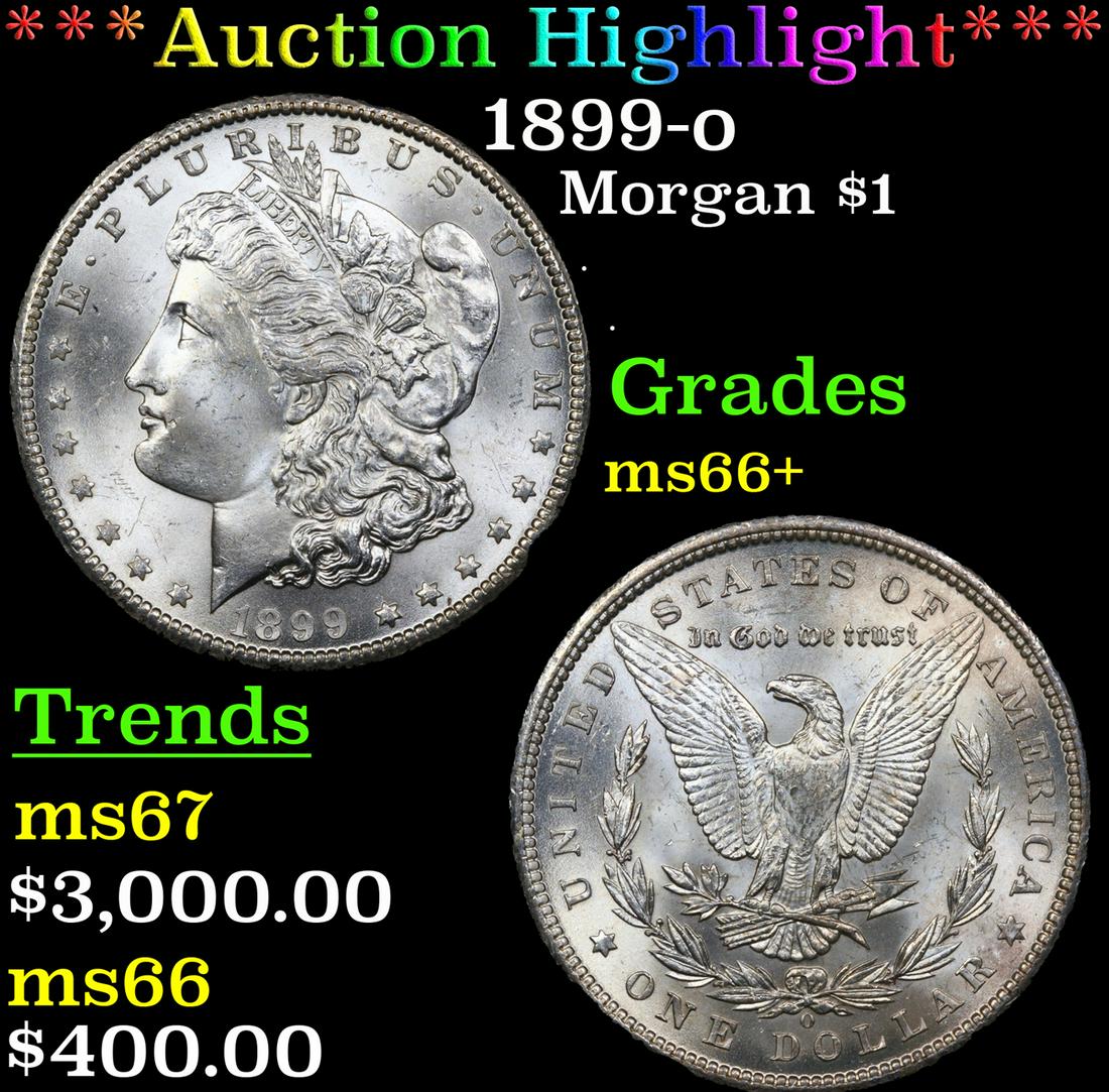 ***Auction Highlight*** 1899-o Morgan Dollar $1 Graded ms66+ By SEGS (fc) (1 of 5)