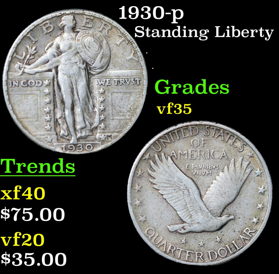 1930-p Standing Liberty Quarter 25c Grades vf++ (1 of 3)