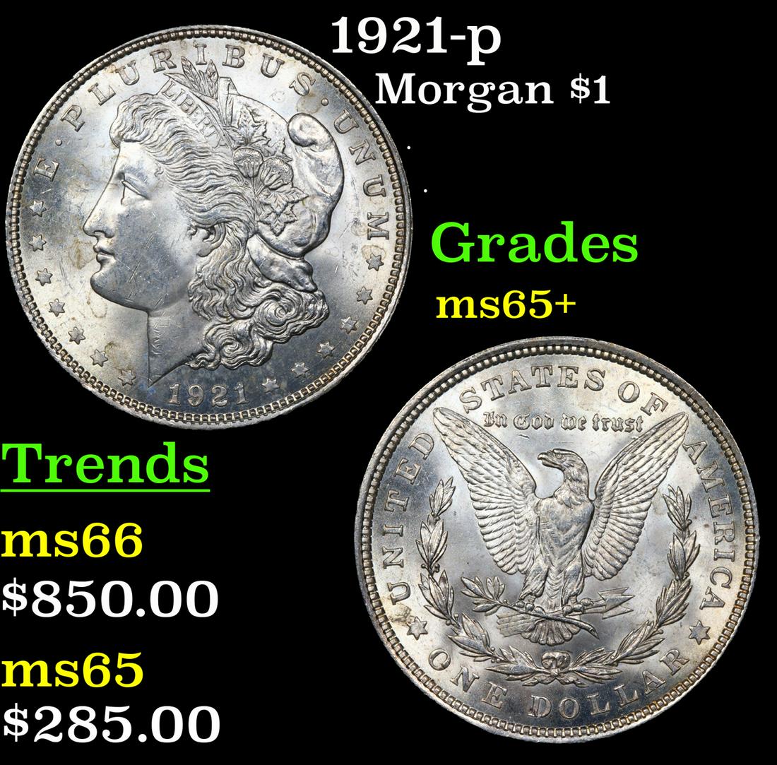 1921-p Morgan Dollar $1 Grades GEM+ Unc (1 of 3)