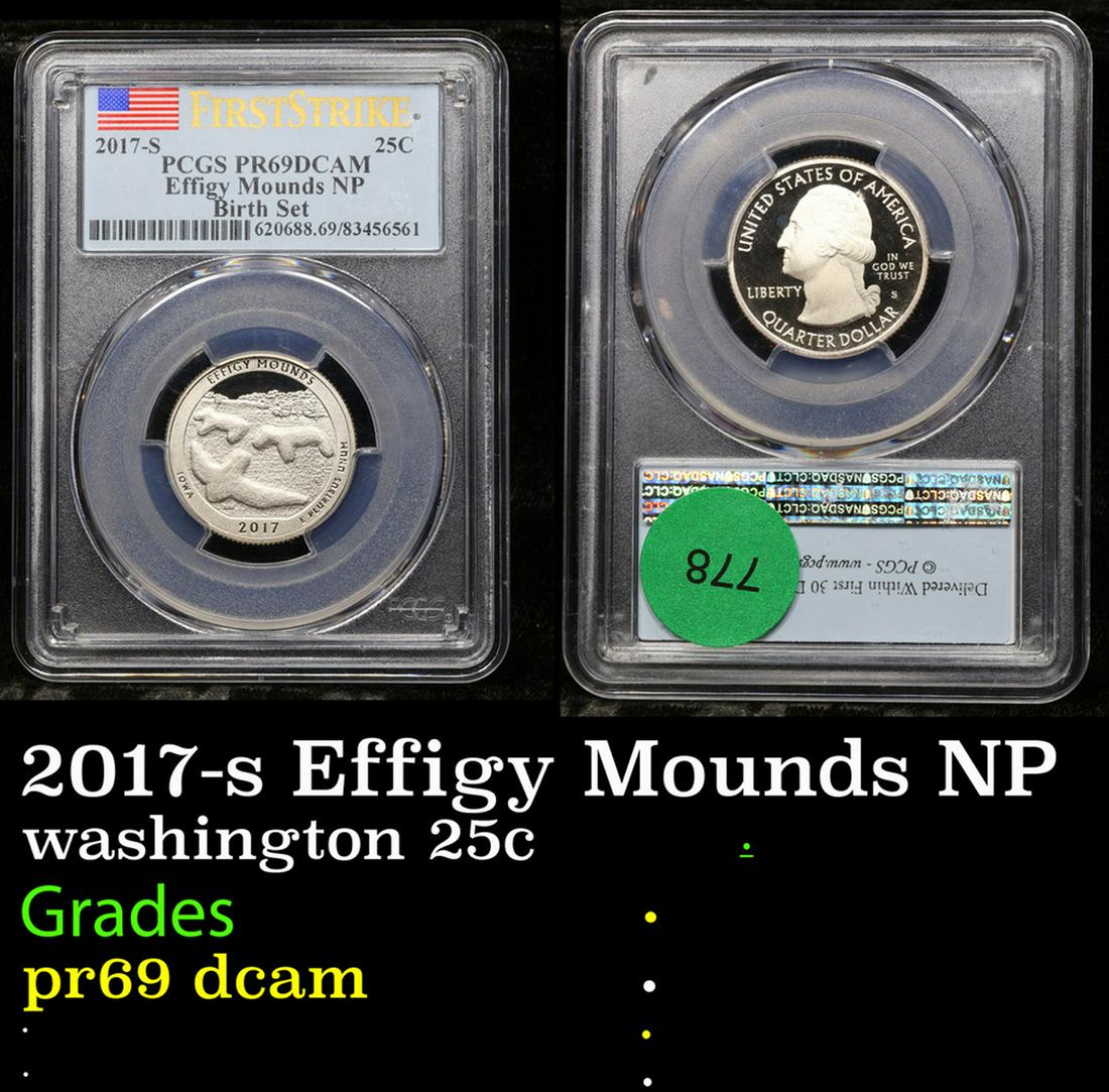 Proof PCGS 2017-s Effigy Mounds NP Washington Quarter 25c Graded pr69 dcam By PCGS (1 of 3)