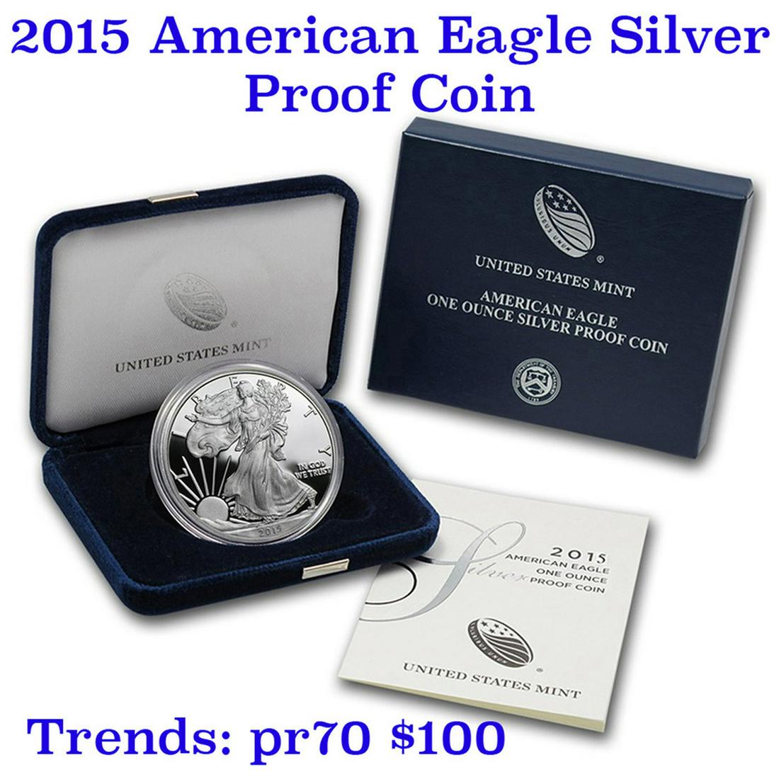 2015-w 1 oz .999 fine Proof Silver American Eagle orig box w/COA 1825 American Eagle One Ounce (1 of 1)