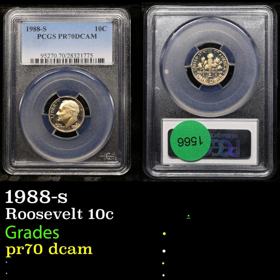 Proof PCGS 1988-s Roosevelt Dime 10c Graded pr70 dcam By PCGS (1 of 3)