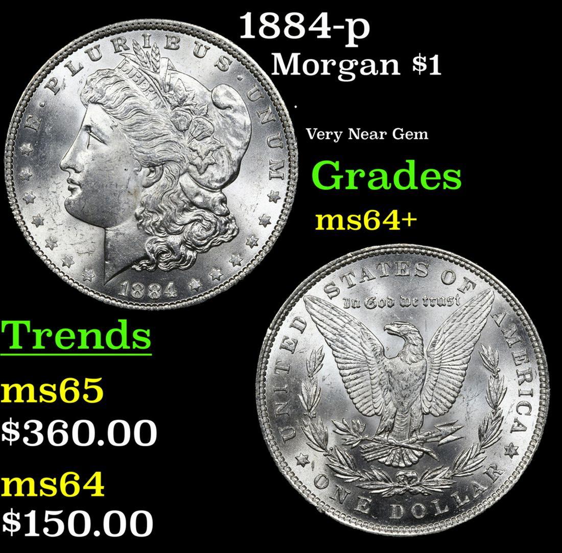 1884-p Morgan Dollar $1 Grades Choice+ Unc (1 of 3)