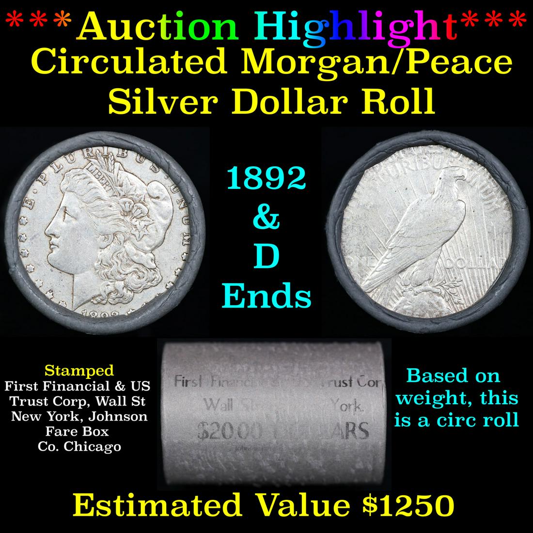 ***Auction Highlight***  First Financial Shotgun 1892 & 'd' Ends Mixed Morgan/Peace Silver dollar r (1 of 4)