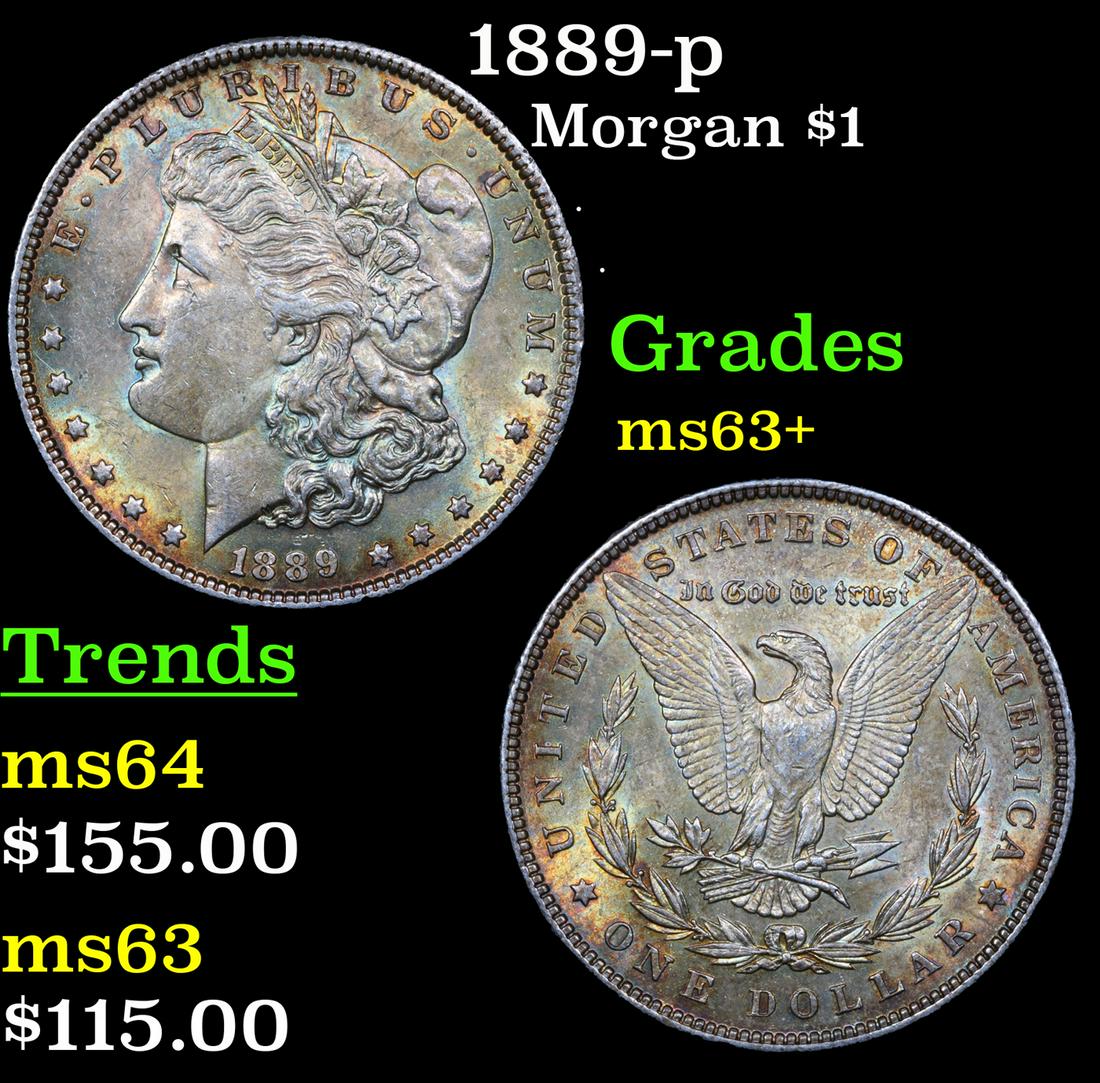 1889-p Morgan Dollar $1 Grades Select+ Unc (1 of 3)