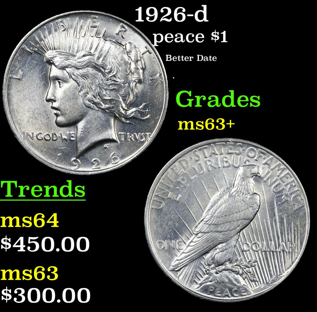 1926-d Peace Dollar $1 Grades Select+ Unc (1 of 3)
