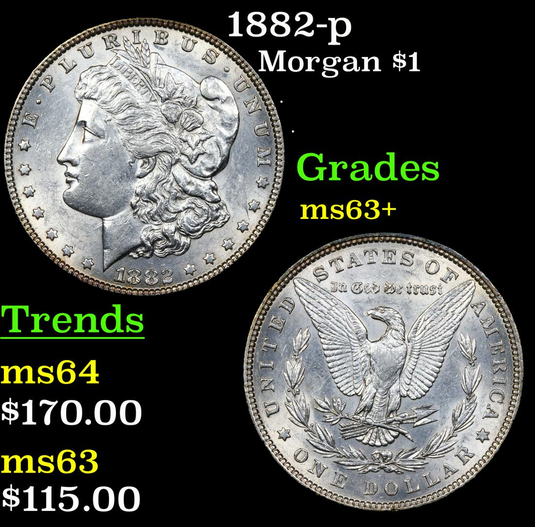 1882-p Morgan Dollar $1 Grades Select+ Unc (1 of 3)