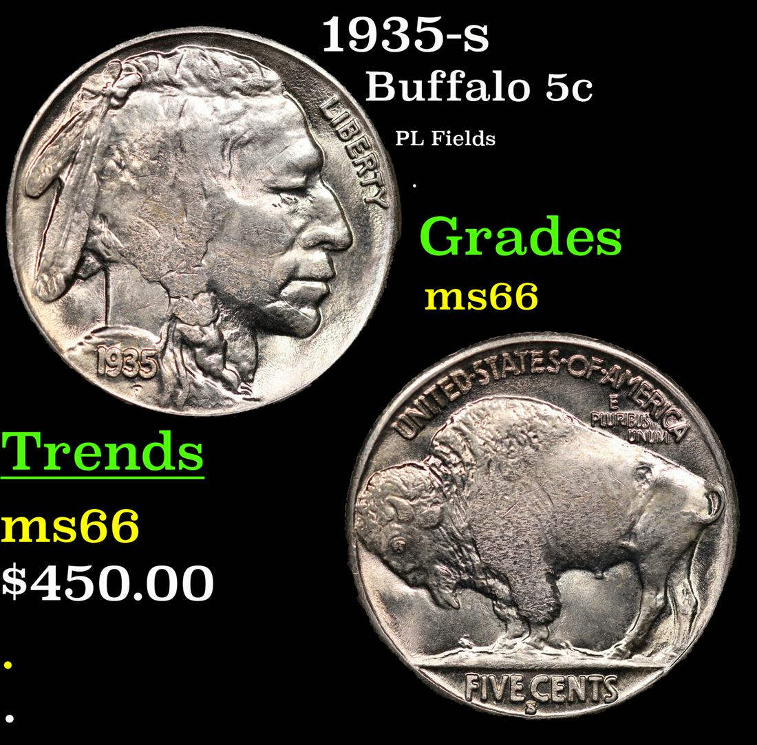 1935-s Buffalo Nickel 5c Grades GEM+ Unc (1 of 3)