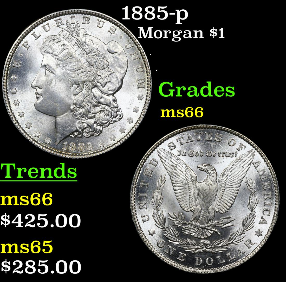 1885-p Morgan Dollar $1 Grades GEM+ Unc (1 of 3)