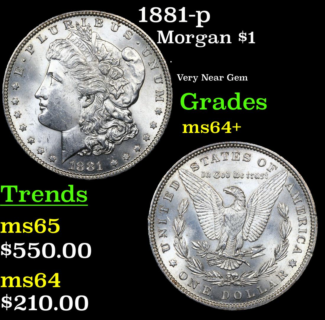 1881-p Morgan Dollar $1 Grades Choice+ Unc (1 of 3)