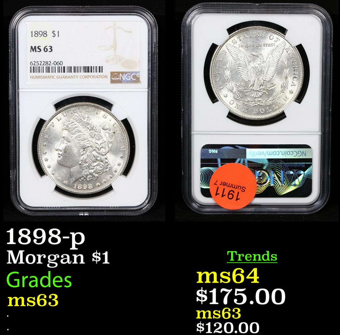NGC 1898-p Morgan Dollar $1 Graded ms63 By NGC (1 of 3)
