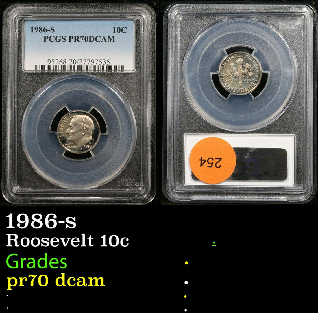 Proof PCGS 1986-s Roosevelt Dime 10c Graded pr70 dcam By PCGS (1 of 3)