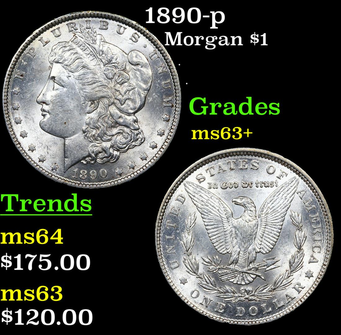 1890-p Morgan Dollar $1 Grades Select+ Unc (1 of 3)