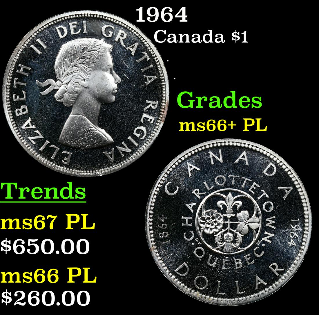 1964 Canada Dollar $1 Grades ms66+ PL By SEGS (1 of 3)