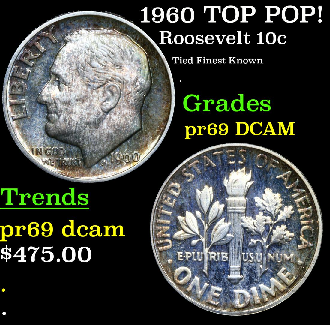 Proof 1960 Roosevelt Dime TOP POP! 10c Graded pr69 DCAM By SEGS (1 of 5)