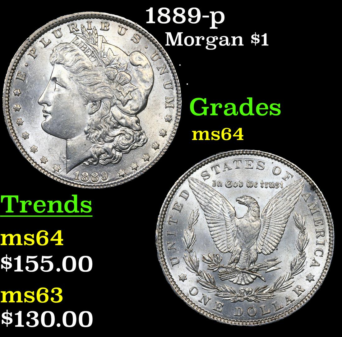 1889-p Morgan Dollar $1 Grades Choice Unc (1 of 3)