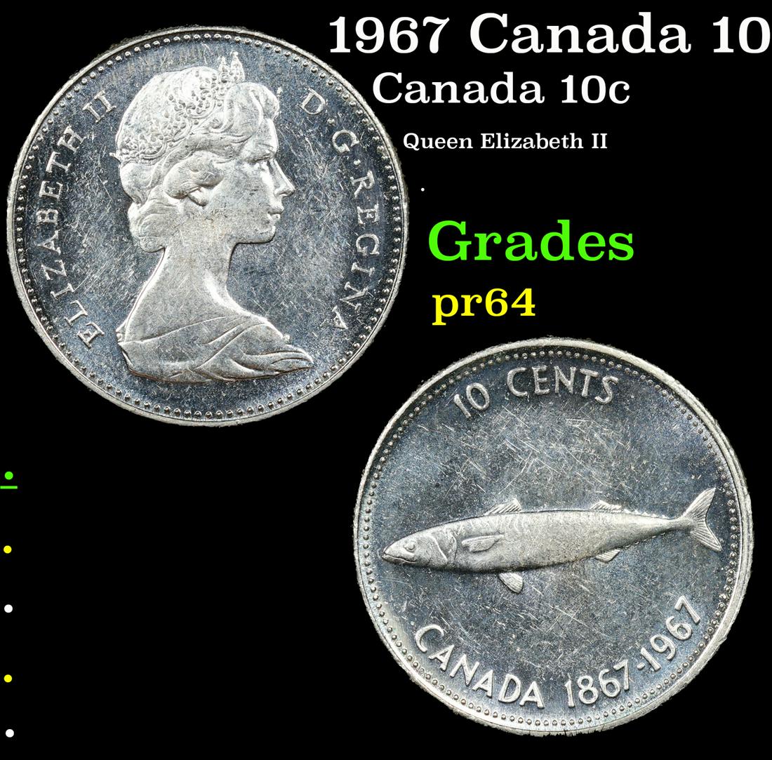 Proof 1967 Canada 10 Cent 10c KM-67a Grades Choice Proof (1 of 3)