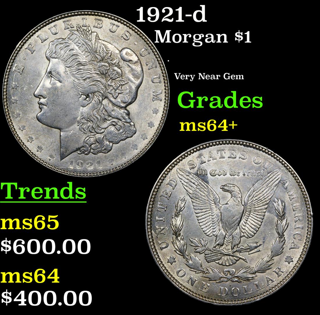 1921-d Morgan Dollar $1 Grades Choice+ Unc (1 of 3)