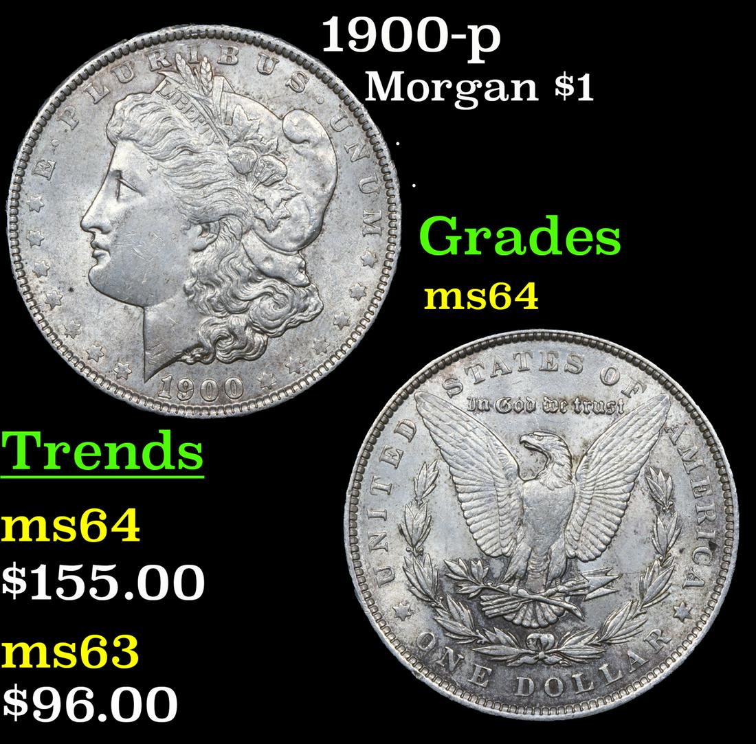 1900-p Morgan Dollar $1 Grades Choice Unc (1 of 3)