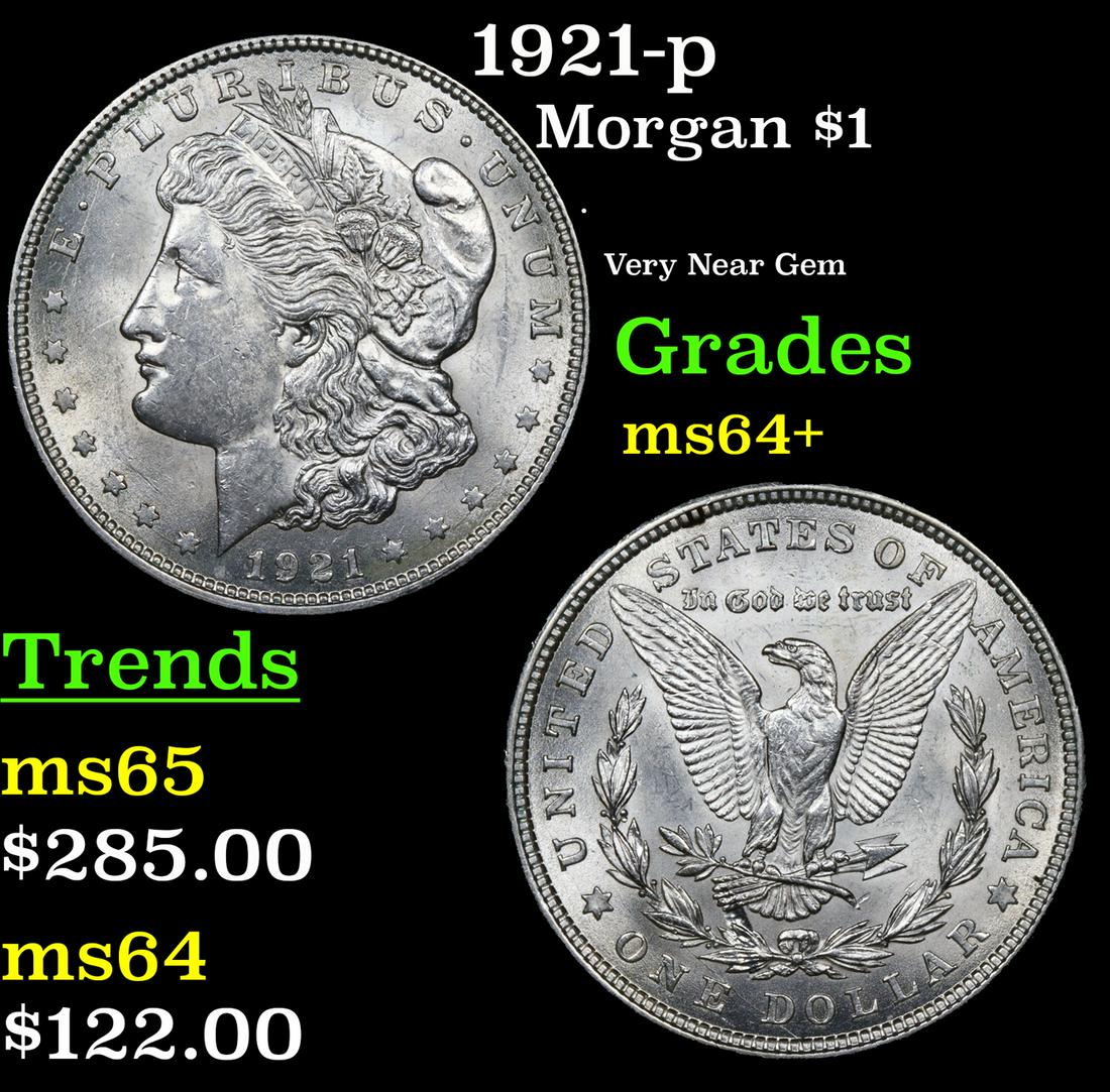 1921-p Morgan Dollar $1 Grades Choice+ Unc (1 of 3)