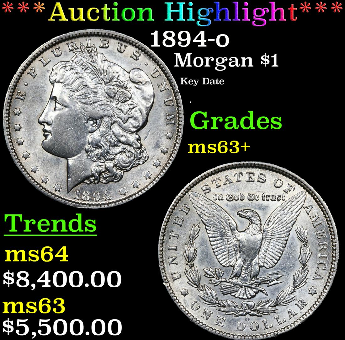 ***Auction Highlight*** 1894-o Morgan Dollar $1 Graded Select+ Unc By USCG (fc) (1 of 3)
