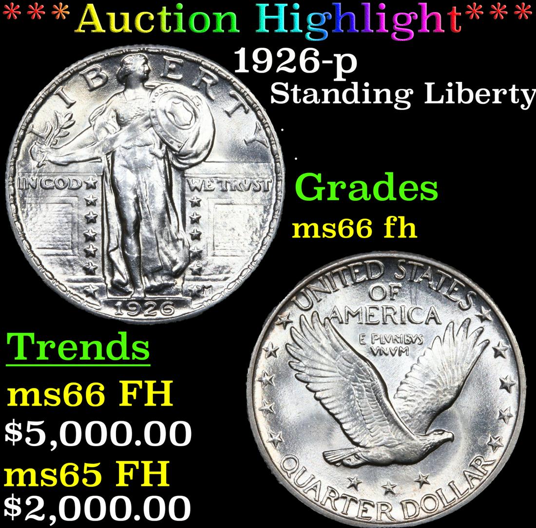 ***Auction Highlight*** 1926-p Standing Liberty Quarter 25c Graded ms66 fh By SEGS (fc) (1 of 3)