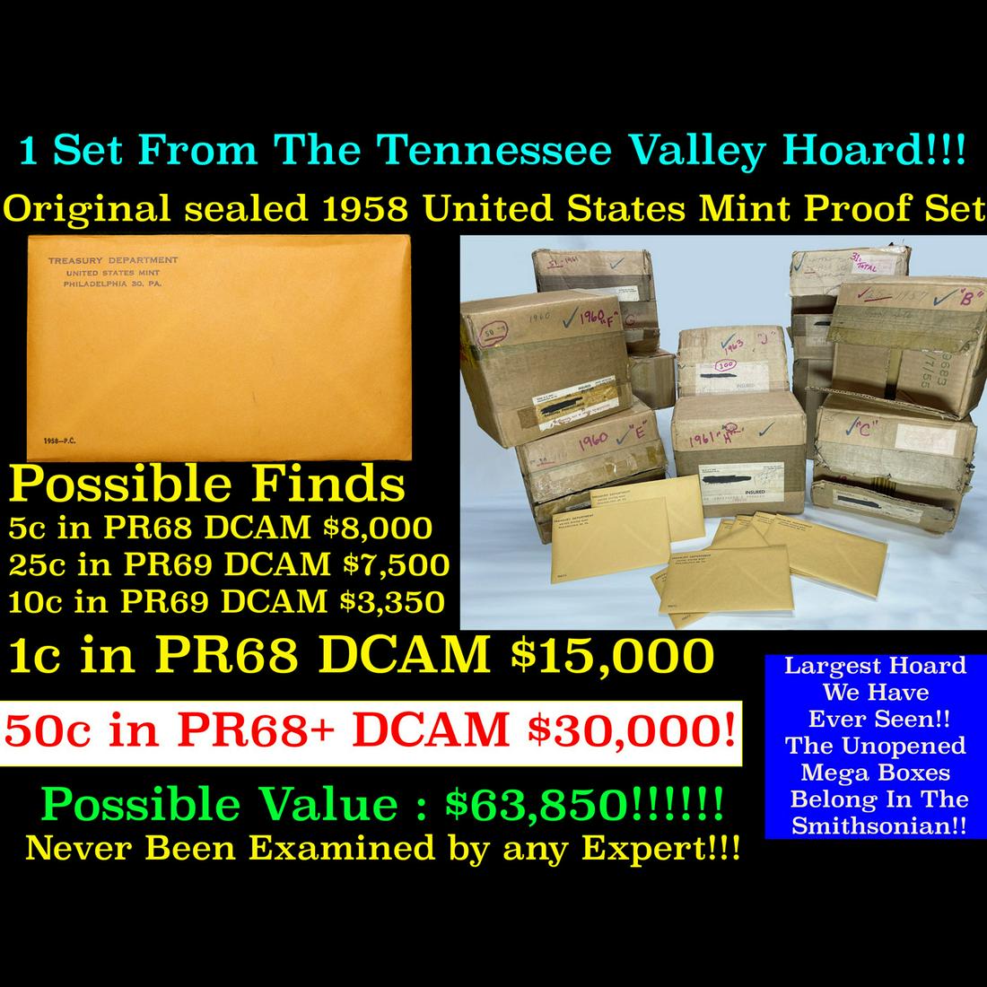 Original sealed 1958 United States Mint Proof Set (1 of 18)