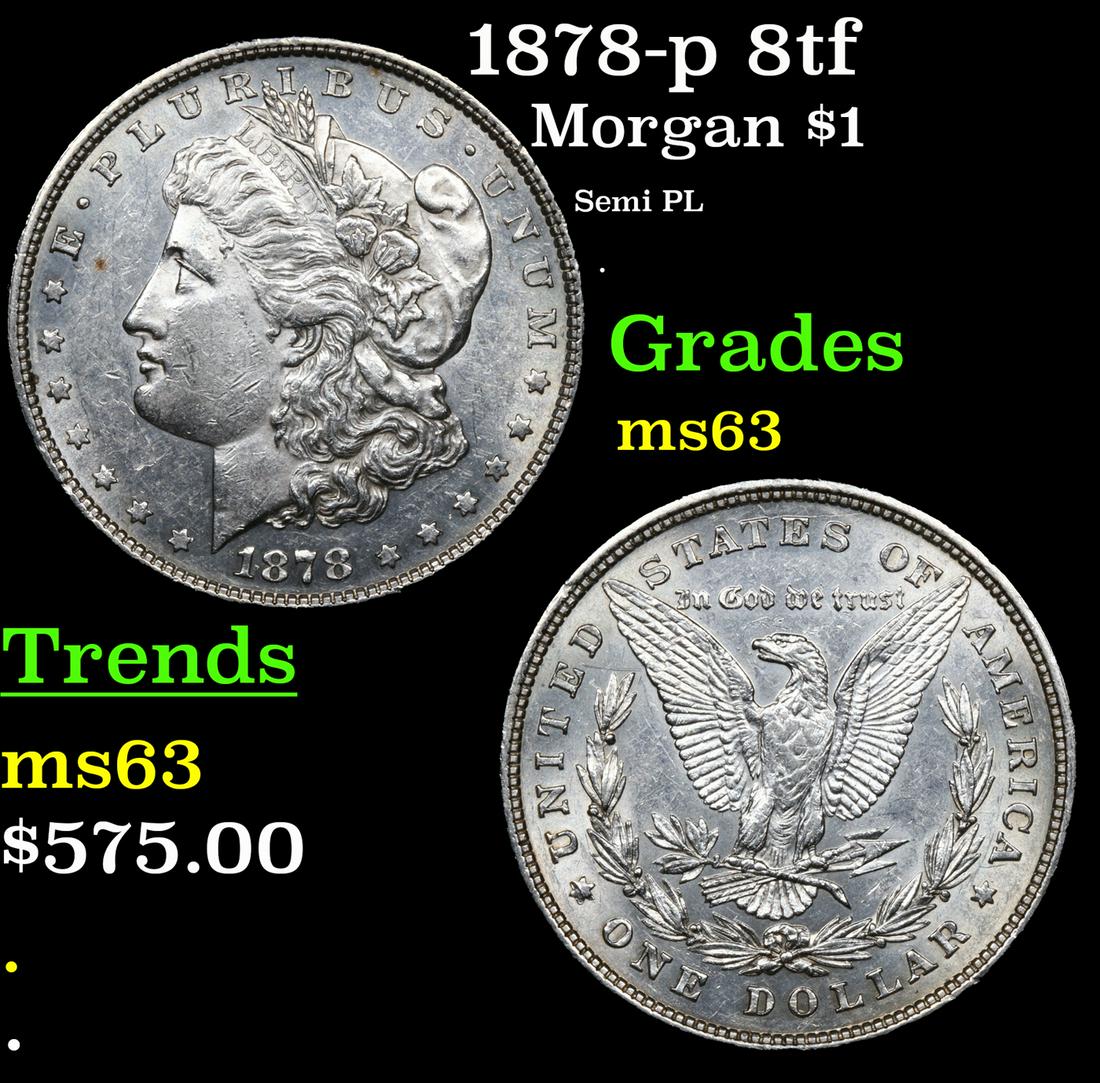 1878-p 8tf Morgan Dollar $1 Graded ms63 By SEGS (1 of 3)