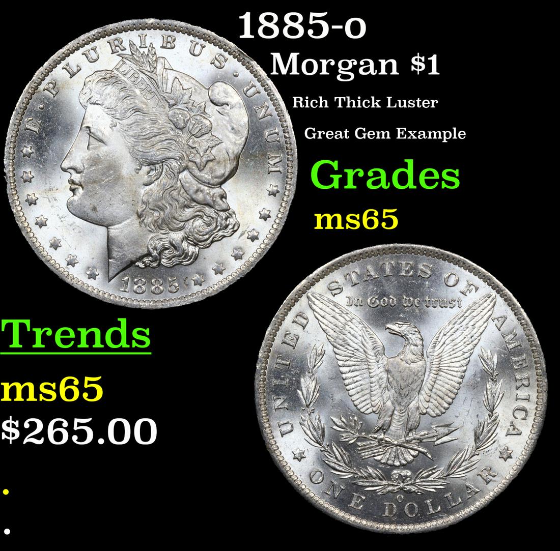 1885-o Morgan Dollar $1 Grades GEM Unc (1 of 3)