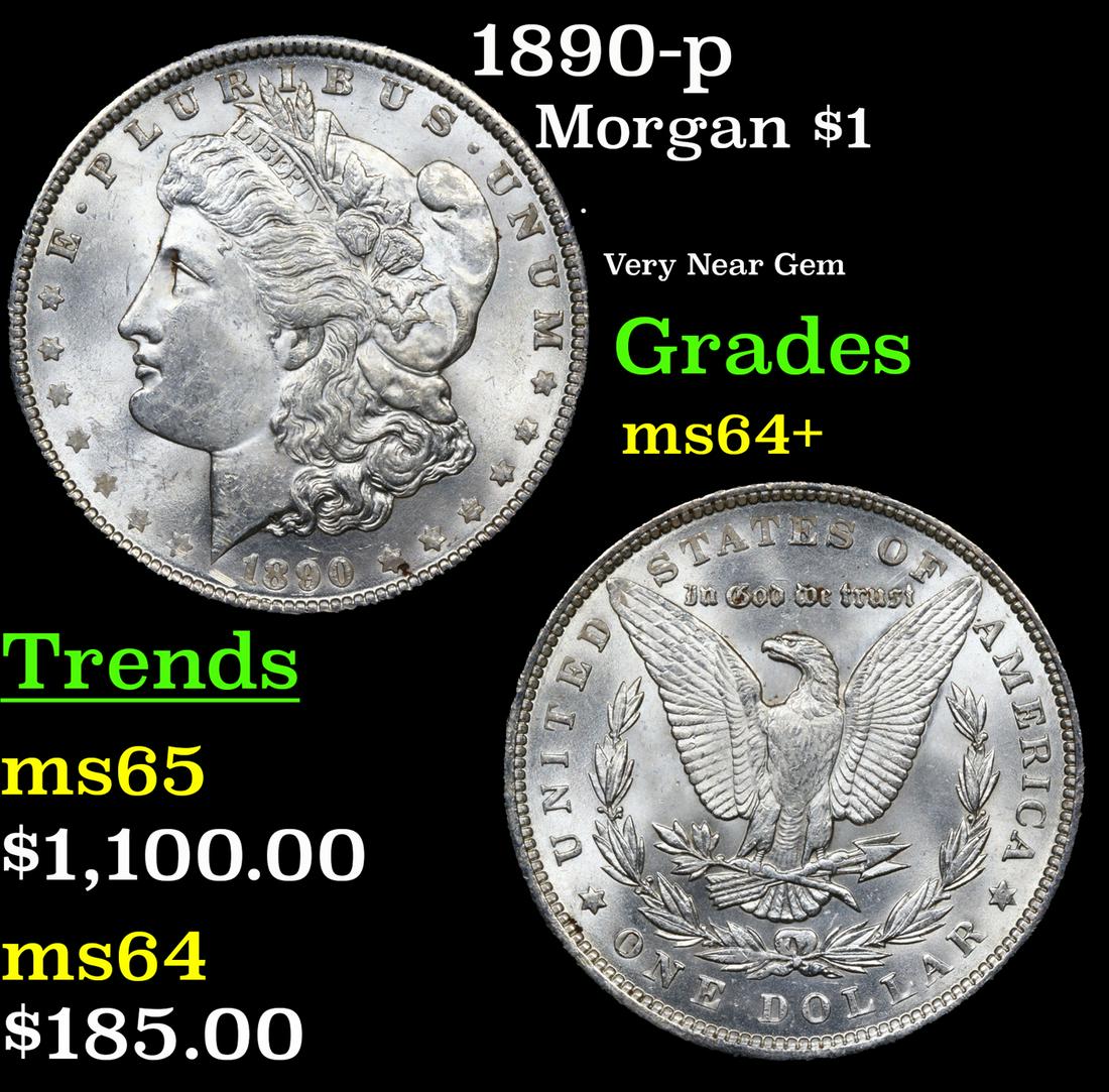 1890-p Morgan Dollar $1 Grades Choice+ Unc (1 of 3)