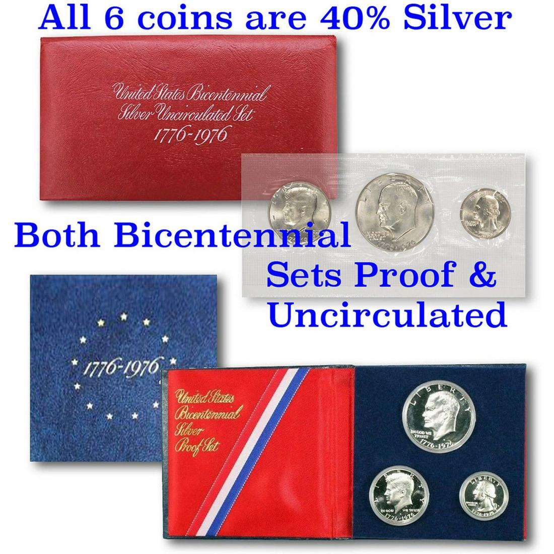 1776-1976 Both Bicentennial Sets Proof And Uncirculated (1 of 1)