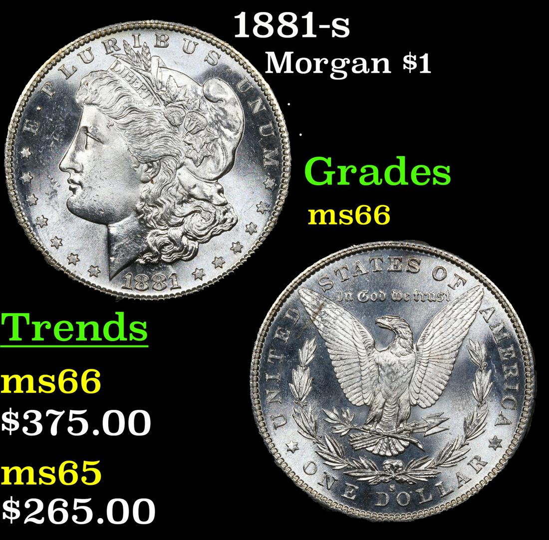 1881-s Morgan Dollar $1 Grades GEM+ Unc (1 of 3)