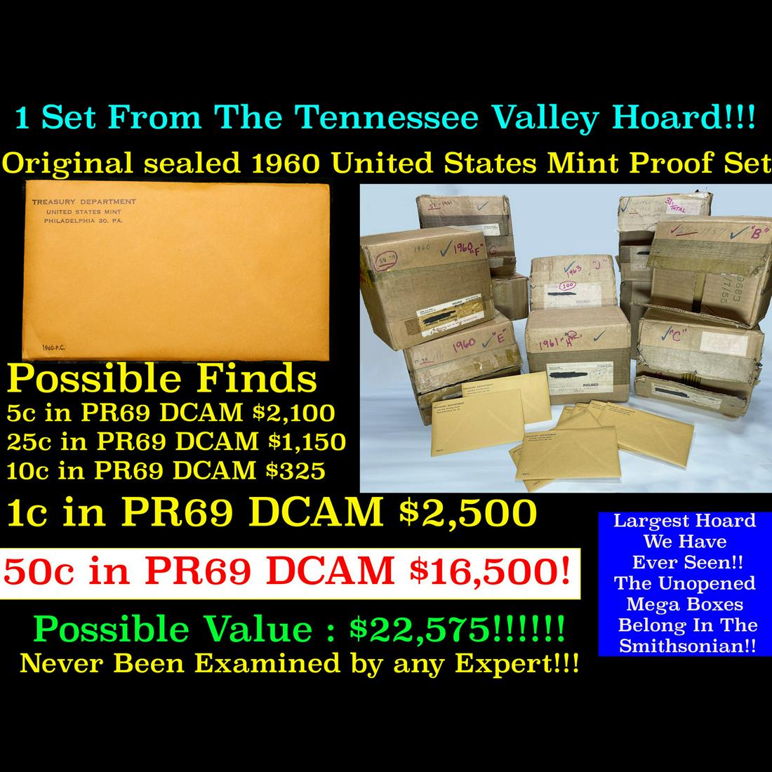 Original sealed 1960 United States Mint Proof Set (1 of 18)