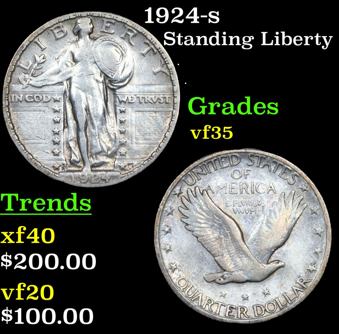1924-s Standing Liberty Quarter 25c Grades vf++ (1 of 3)